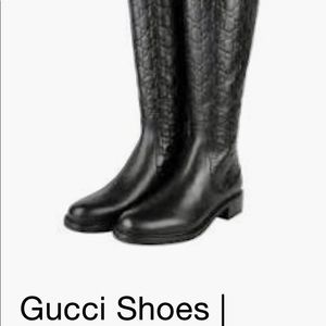 Gucci micro monogram tall riding boots.